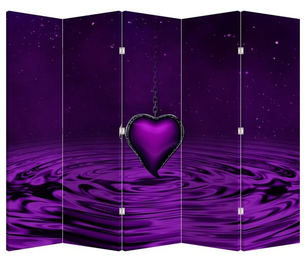 Paravan - Inima violetă (210x170 cm)