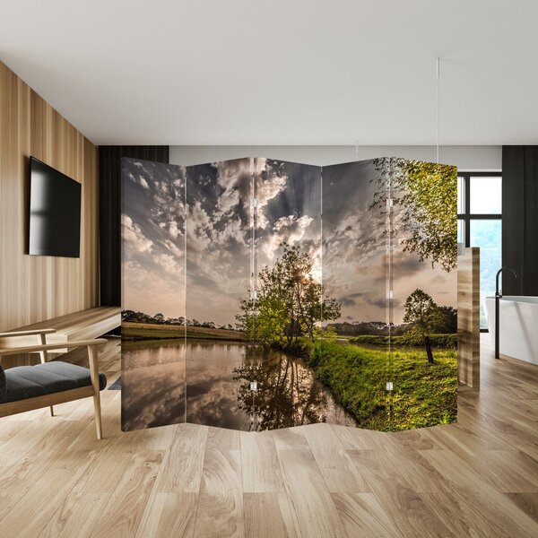 Paravan - Natura cu raze de soae (210x170 cm)