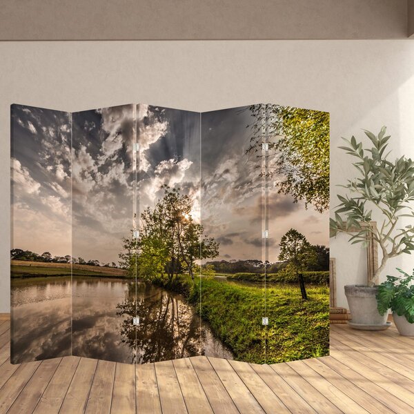 Paravan - Natura cu raze de soae (210x170 cm)