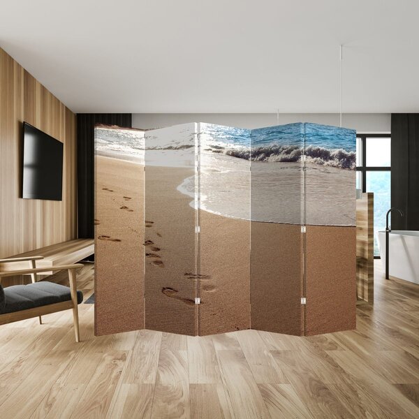 Paravan - Urme în nisip și mare (210x170 cm)