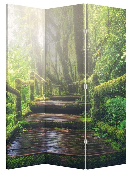 Paravan - Trepte din lemn în pădure (126x170 cm)