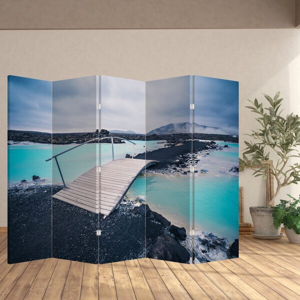 Paravan - Pod din lemn (210x170 cm)