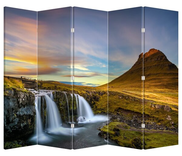 Paravan - Munții și cascade pe Islanda (210x170 cm)