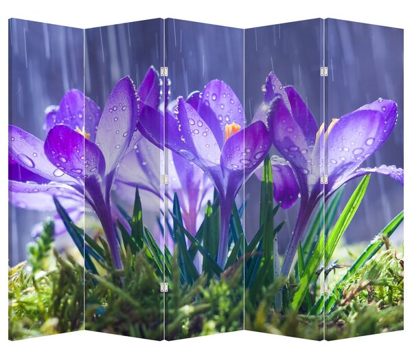 Paravan - Flori în ploaie (210x170 cm)