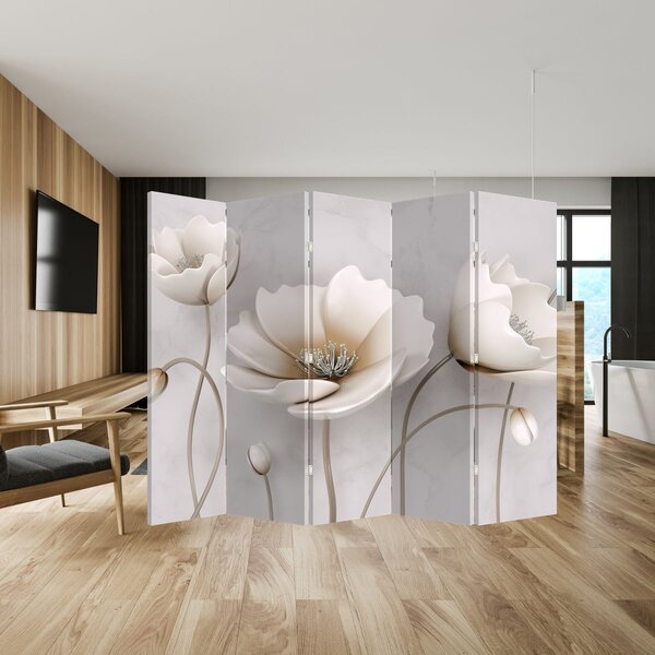 Paravan - Florile albe (210x170 cm)