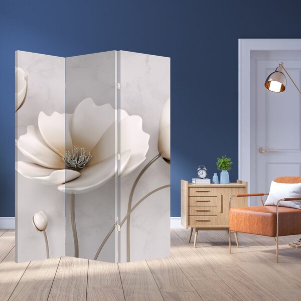 Paravan - Florile albe (126x170 cm)