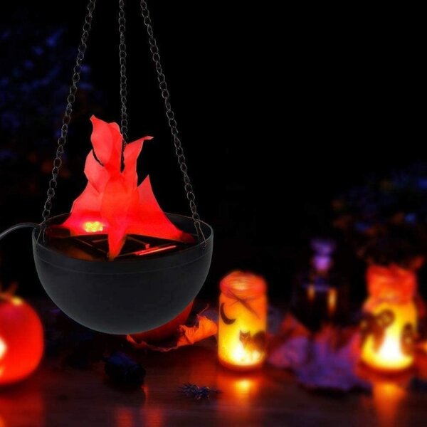 Lampa suspendata cu halogen, efect real flacara, lant inclus, 20 cm