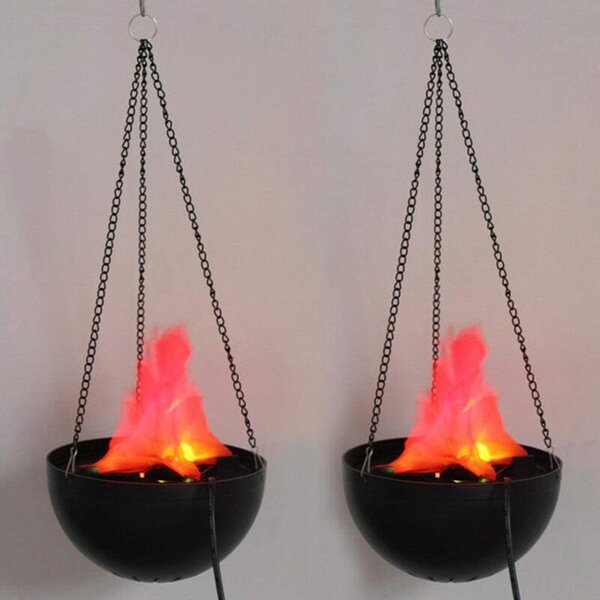 Lampa suspendata cu halogen, efect real flacara, lant inclus, 20 cm