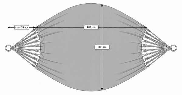 Hamac ZENVIO 200x80 cm, gri-alb + geanta gratuita
