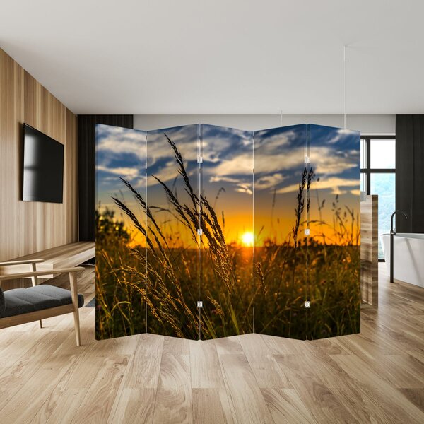 Paravan - Câmp în apus de soare (210x170 cm)