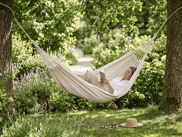Hamac ZENVIO 200x80 cm, alb + geanta gratuita