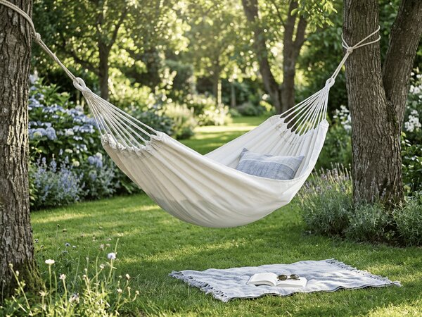 Hamac ZENVIO 200x80 cm, alb + geanta gratuita