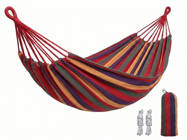 Hamac ZENVIO 200x100 cm, rosu + geanta gratuita