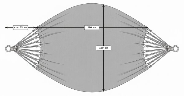 Hamac ZENVIO 200x100 cm, rosu + geanta gratuita