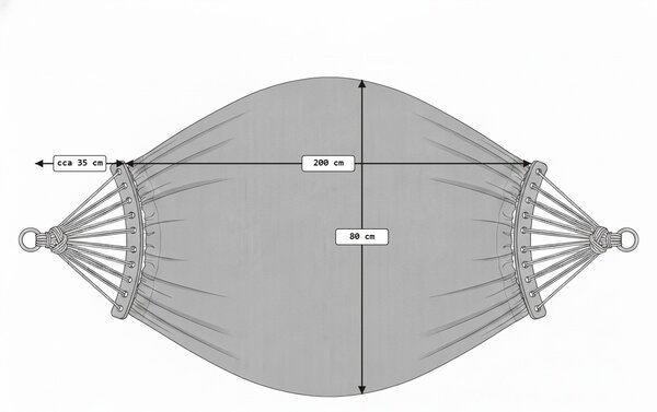 Hamac ZENVIO COMFORT 200x80 cm, portocaliu + geanta gratuita