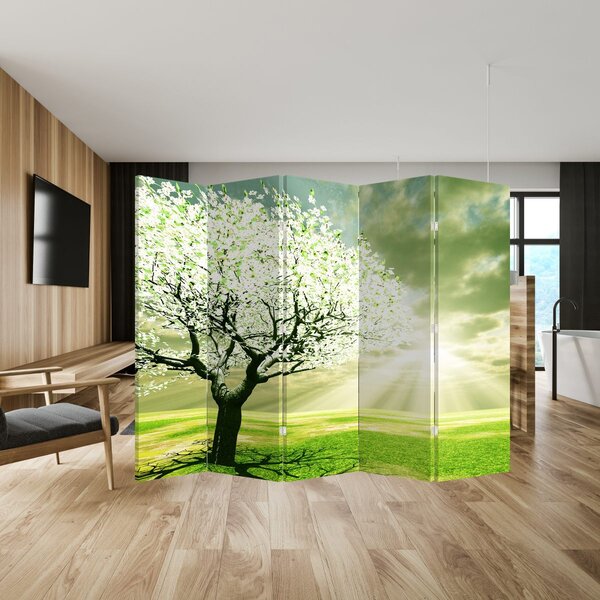 Paravan - Copaci pe luncă (210x170 cm)