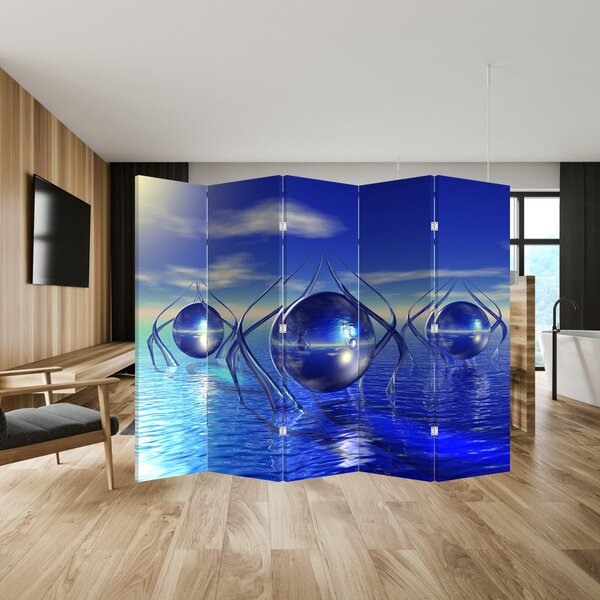 Paravan - Abstracție cu apa (210x170 cm)