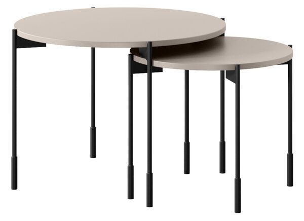 Măsuță de cafea rotundă Sonatia 45 cm cu picioare metalice - cașmir
