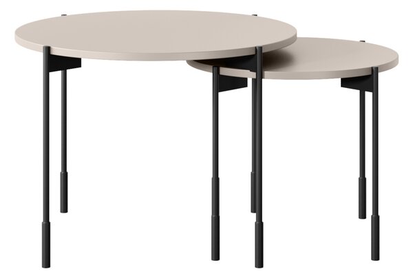 Măsuță de cafea rotundă Sonatia 45 cm cu picioare metalice - cașmir