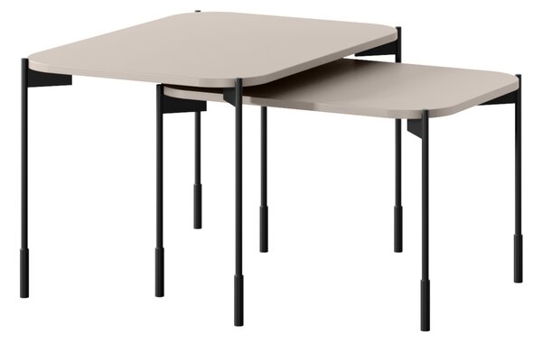 Măsuță de cafea dreptunghiulară Sonatia 70 cm cu picioare metalice - cașmir