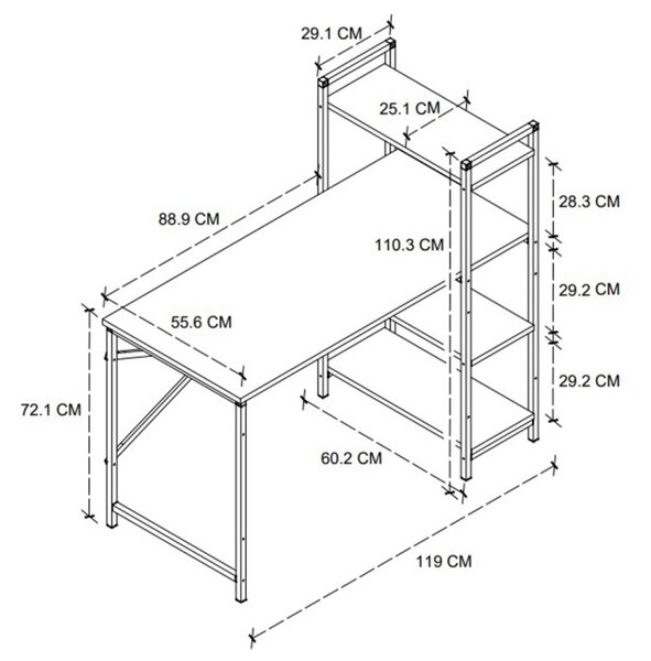 Birou fix metalic Start H, dimensiune 120x60cm blat Stejar Deschis 18 mm