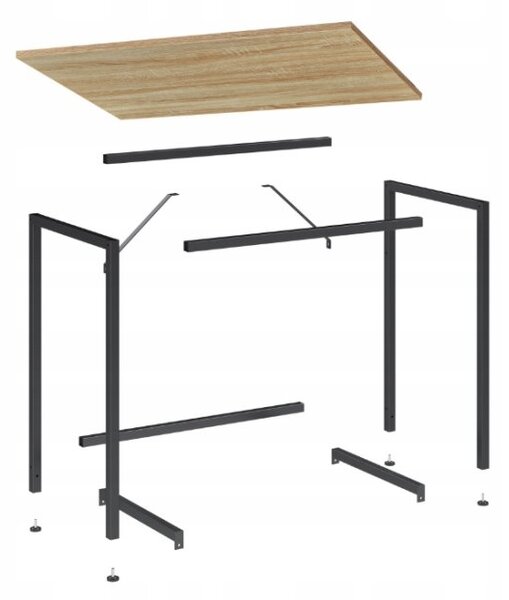 Set pentru birou masa de birou TAYLOR 80x50 cm stejar sonoma + scaun de birou AVOLA VELVET albastru regal