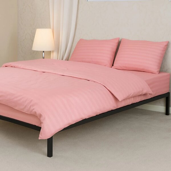 Lenjerie de pat damasc microsatinat 200x220 cm Roz