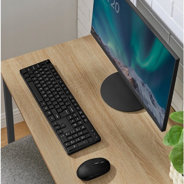 Set pentru birou masa de birou TAYLOR 80x50 cm stejar sonoma + scaun de birou AVOLA VELVET albastru regal