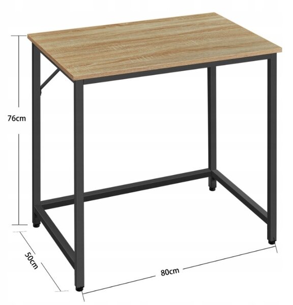 Set pentru birou masa de birou TAYLOR 80x50 cm stejar sonoma + scaun de birou AVOLA VELVET albastru regal