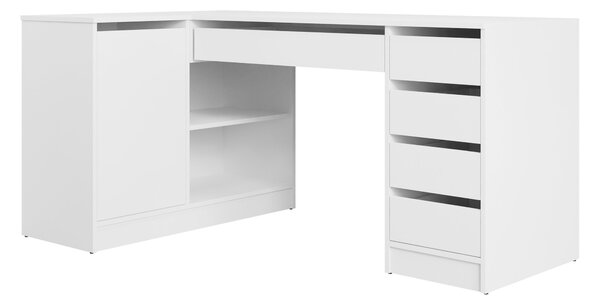 Birou de colt Comfivo Terros III, Alb, PAL laminat, 76x158x98cm, 57.9 kg