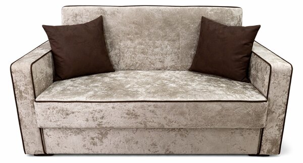 Canapea SAMY NEXT extensibila, 2 locuri, cu lada de depozitare, catifea plusata bej , cadru metalic, 152x100x92 cm catifea plusata, Bej