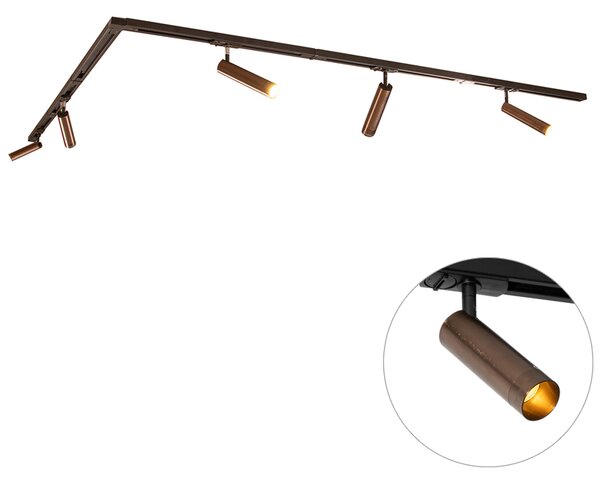 Sistem modern de iluminat pe șine cu 5 spoturi bronz închis monofazat GU10 35 mm - Iconic Jeana Luxe