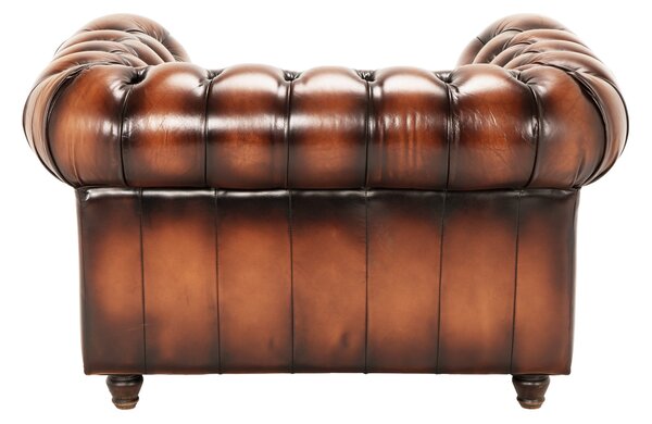 Fotoliu din piele Chesterfield Austen Light Vintage Coniac
