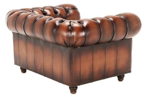 Fotoliu din piele Chesterfield Austen Light Vintage Coniac