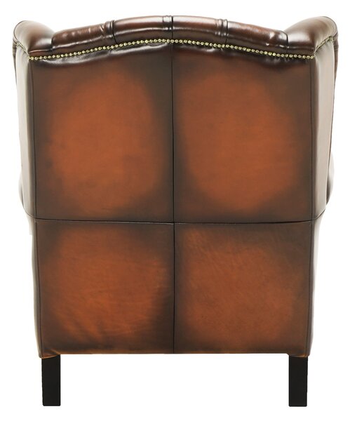 Fotoliu din piele Chesterfield Hemingway Light Vintage LightBrown