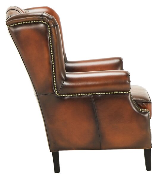 Fotoliu din piele Chesterfield Hemingway Light Vintage LightBrown