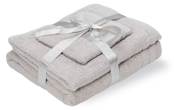 Set Prosoape Bumbac , 600 Gsm, De Fata 50x90 Cm + De Corp 70x140 + De Maini 30x50 Cm, Gri
