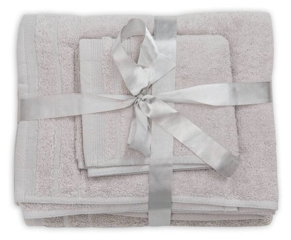 Set Prosoape Bumbac , 600 Gsm, De Fata 50x90 Cm + De Corp 70x140 + De Maini 30x50 Cm, Gri