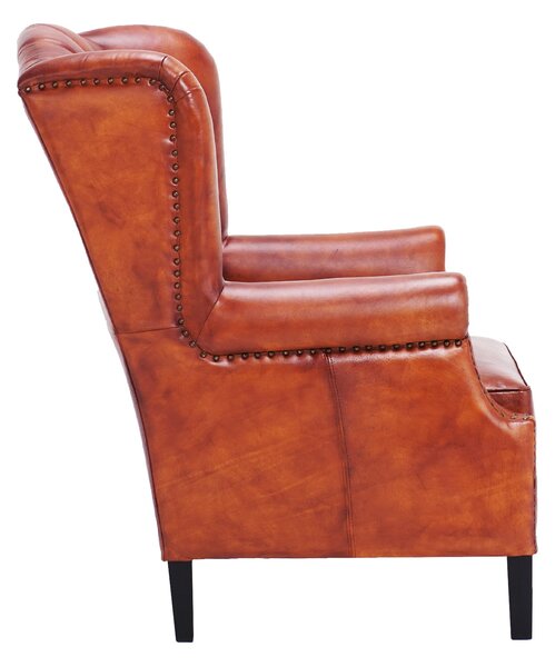 Fotoliu din piele Chesterfield Hemingway SaddleBrown