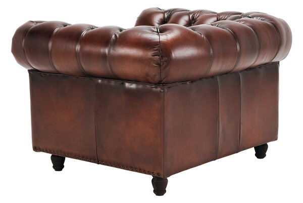 Fotoliu din piele Chesterfield Austen DarkBrown