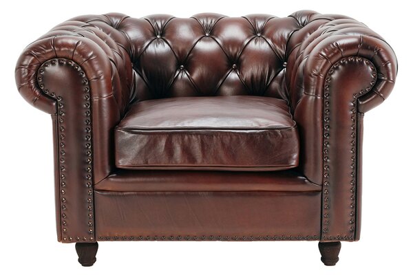 Fotoliu din piele Chesterfield Austen DarkBrown