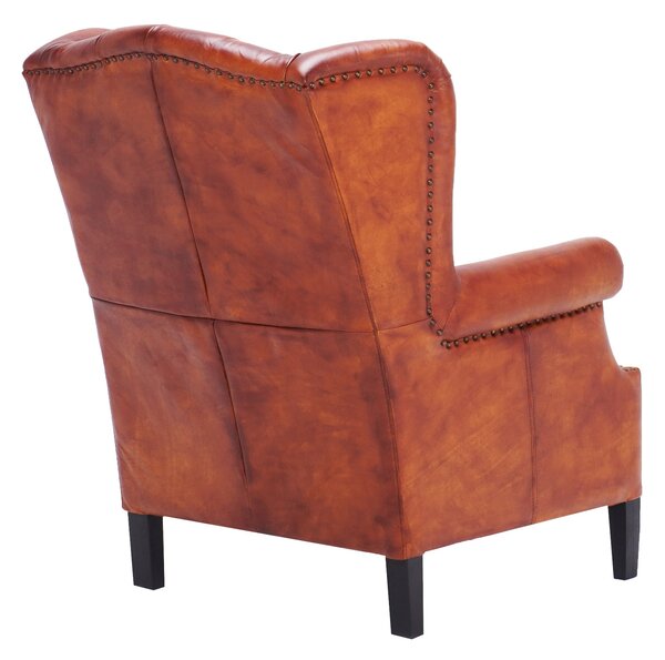Fotoliu din piele Chesterfield Hemingway SaddleBrown