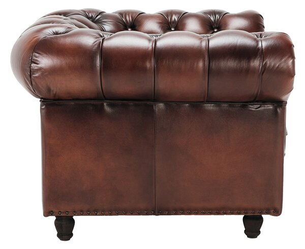 Fotoliu din piele Chesterfield Austen DarkBrown