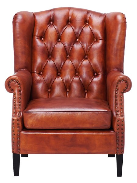 Fotoliu din piele Chesterfield Hemingway SaddleBrown