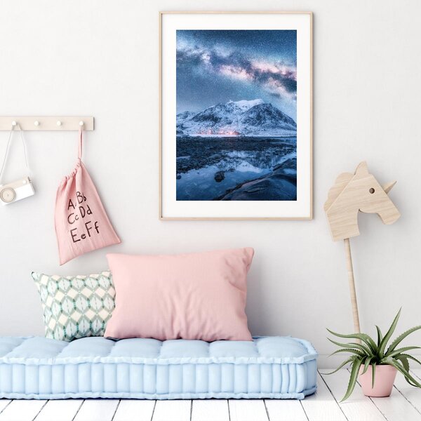 Poster - Munte sub cerul cu stele (A4)