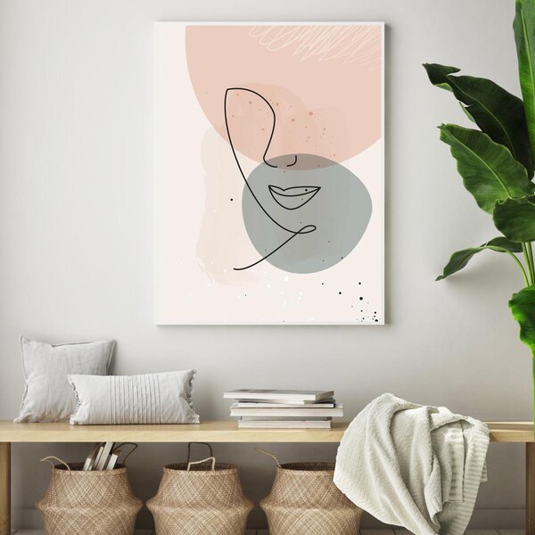 Poster - Abstracție cu fața de femeie (A4)