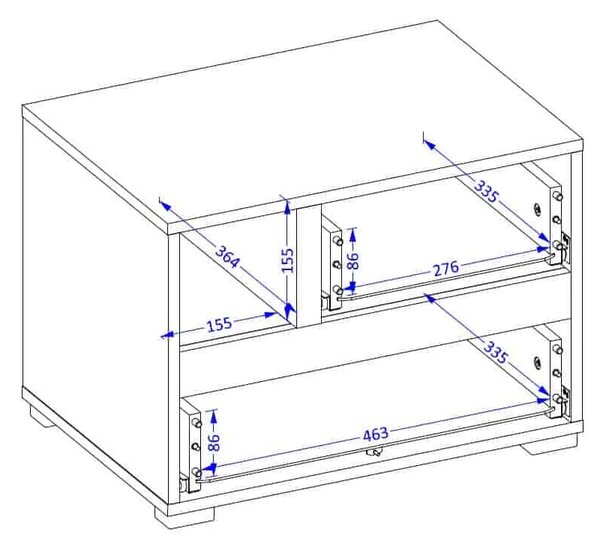 Noptieră Cross 2 sertare - 55 cm