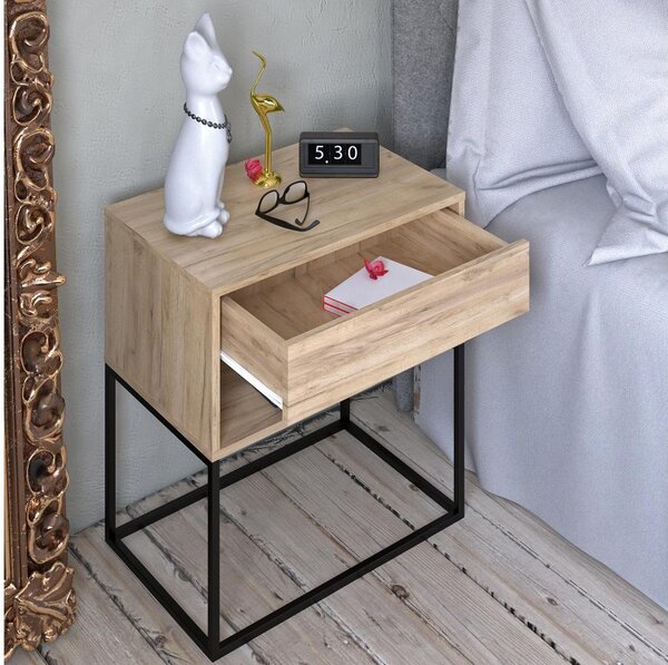 Noptieră Autor (stejar artisan + negru) . 1116236