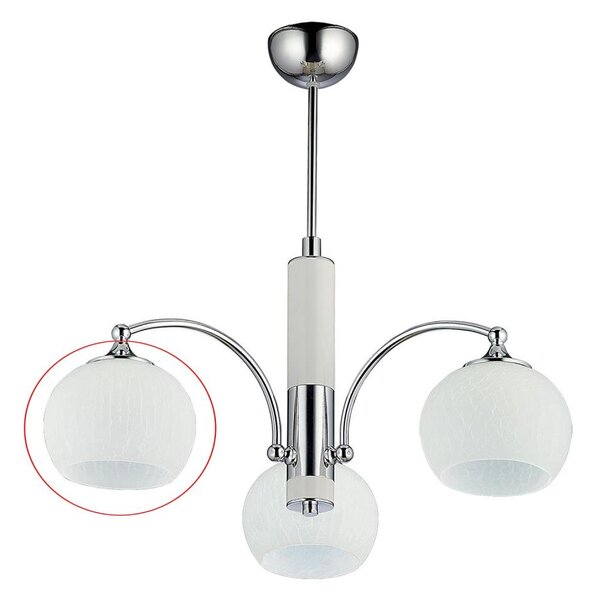 Abajur universal de rezervă din sticlă Jupiter LARGO E27 d. 15 cm alb