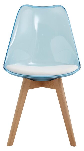 Scaun sufragerie Bralla 2 (transparent + albastru + fag + alb) . 1116241